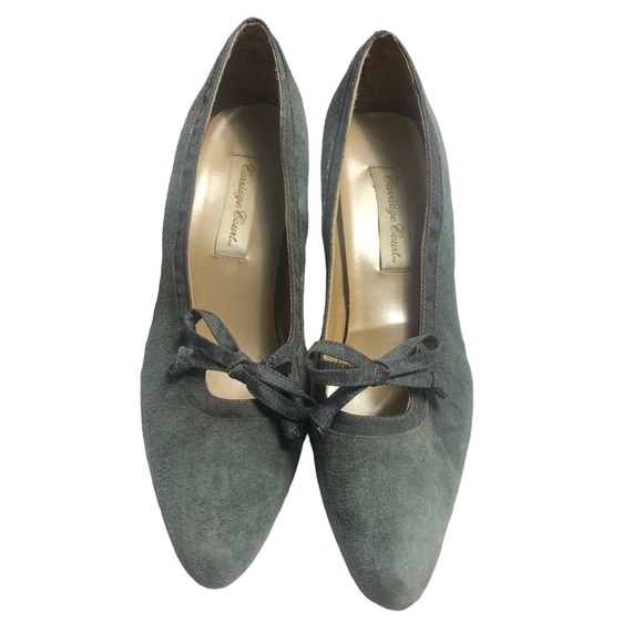 Carriage Court Gray Suede Heels - Picture 6 of 12